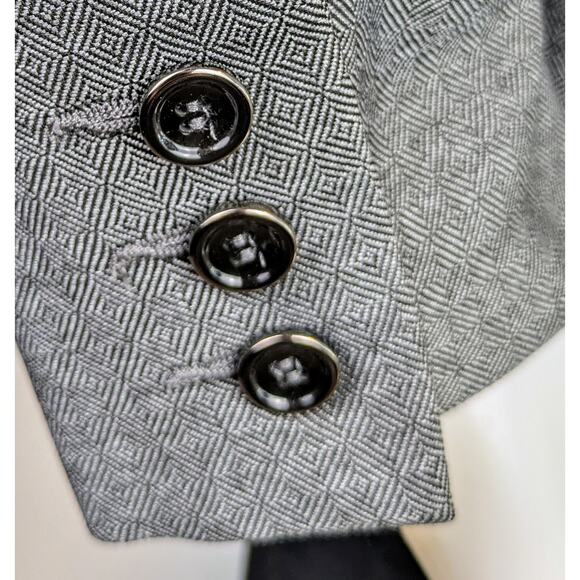 John Meyer Collection Blazer 10 Gray Check Notched Lapel Classic Preppy Career - Picture 7 of 12